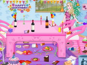 Play Barbie Birthday Party Room Cleaning