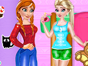 Elsa and Anna Hide and Seek
