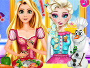 Play Elsa And Rapunzel Cooking Disaster