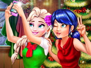 Play Ladybug And Elsa Xmas Selfie