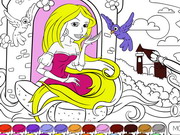 Play Rapunzel In The Tower Coloring