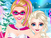 Play Super Barbie rescue Elsa Doctor